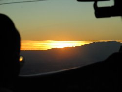 Sunset through the cockpit